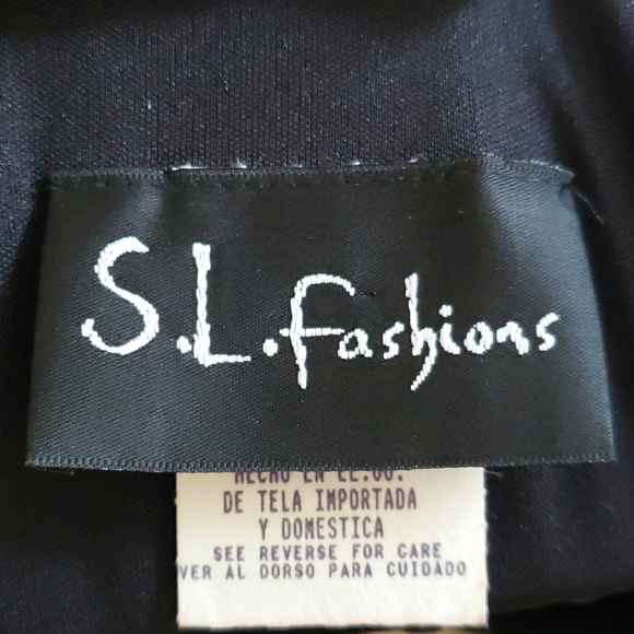 S. L. Fashions • Black Beaded Formal Knee Length Dress • Size 10 - Picture 5 of 6